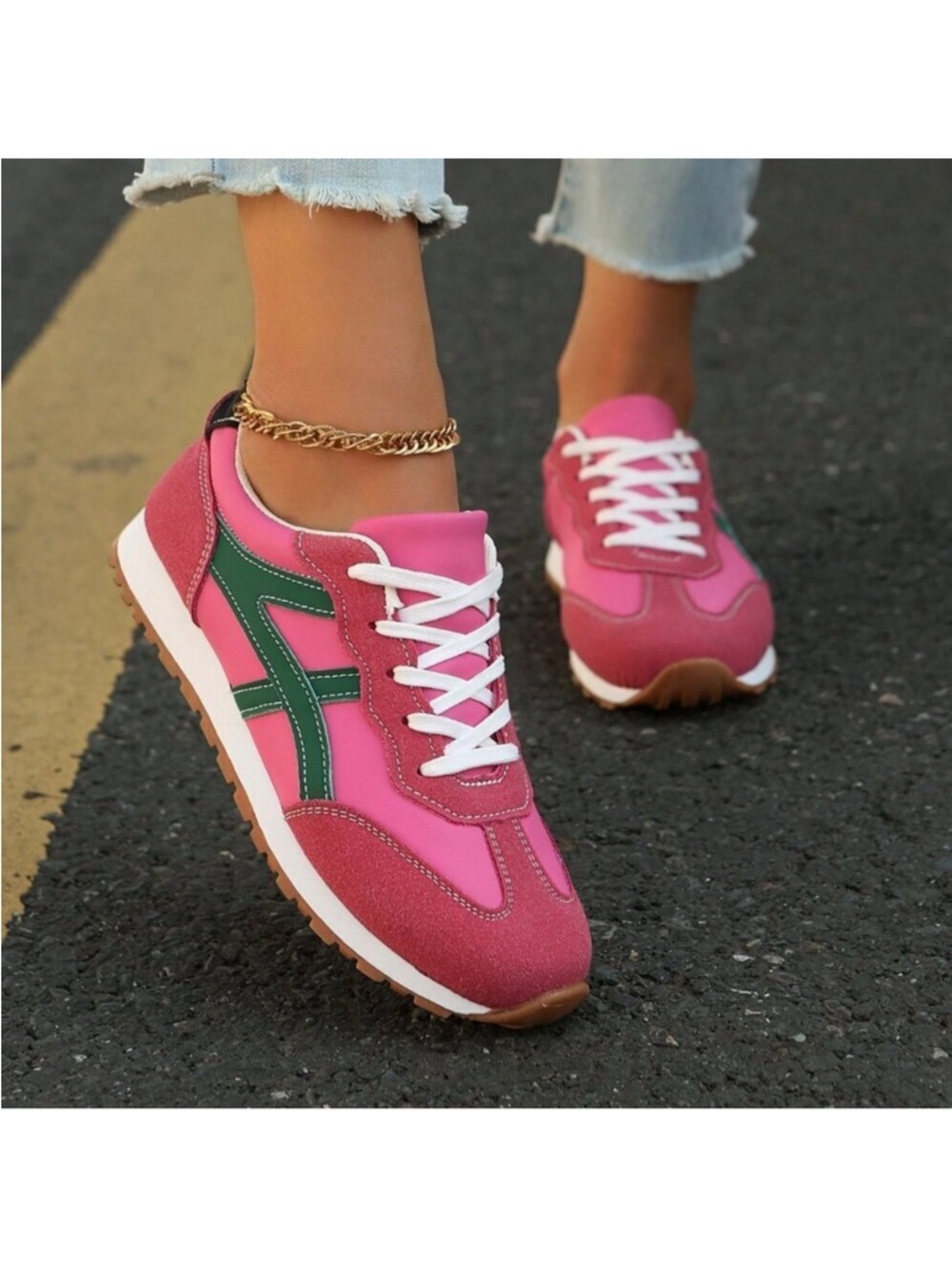 Burgundy Casual Women's Patchwork Sneakers